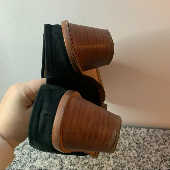 Poppy Barley Nubuck The Heeled Mule Black Suede 7 - Picture 9 of 14